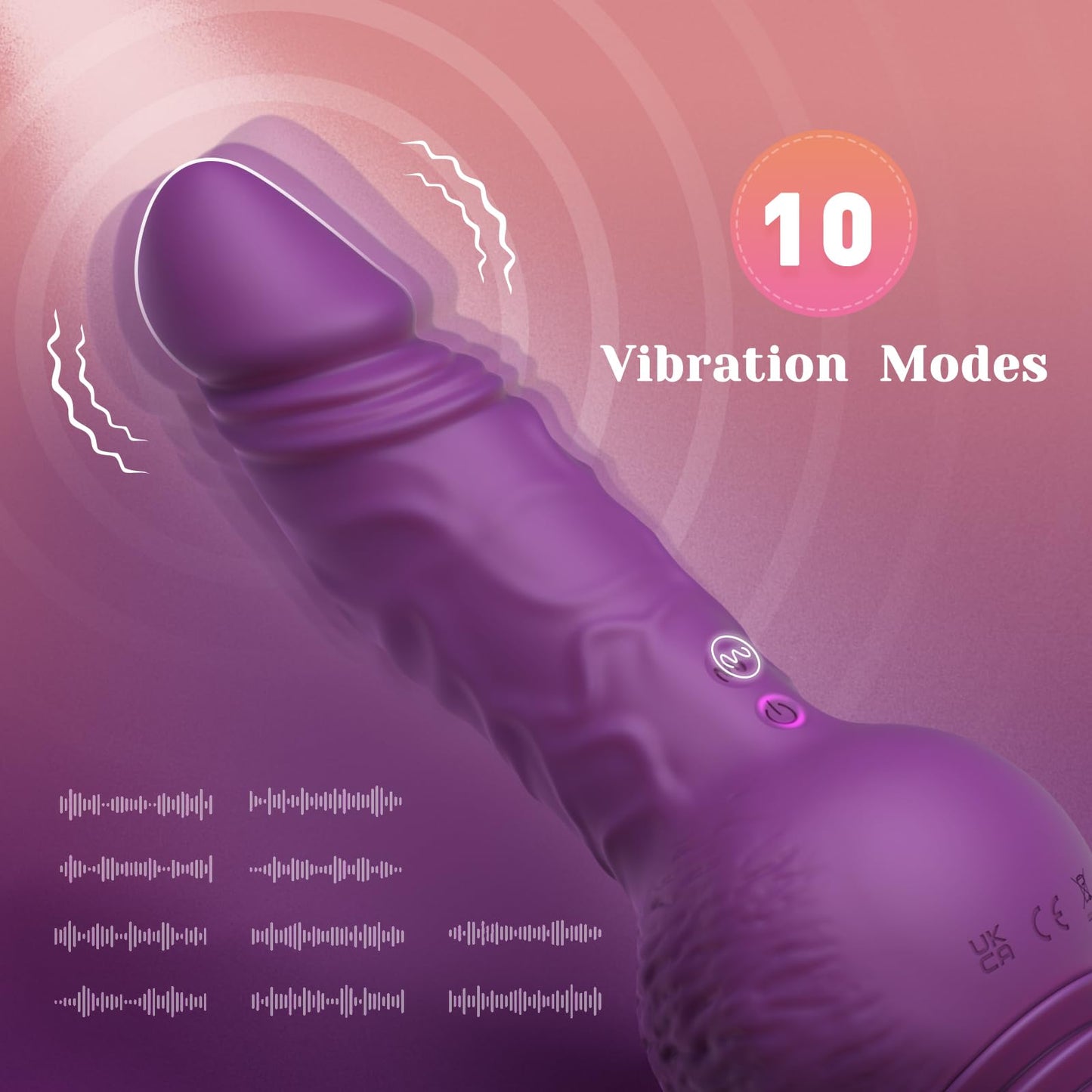 9.29 Inch Thrusting Dildo Vibrator for female in Pakistan | Realistic Silicone Dildos for G Spot Anal Stimulation with 10 Vibrating in Pakistan